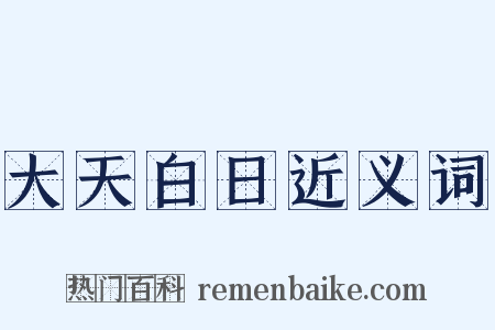 大天白日近义词是什么意思的图片